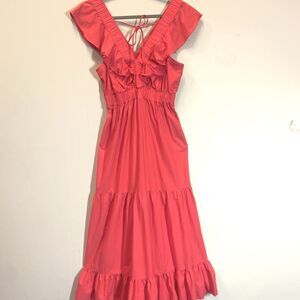 Japna Pink Ruffled Tiered Maxi Dress